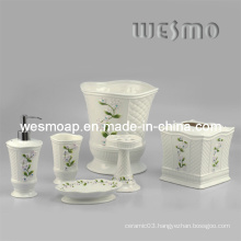 Floral Porcelain Bath Accessories Set (WBC0588B)